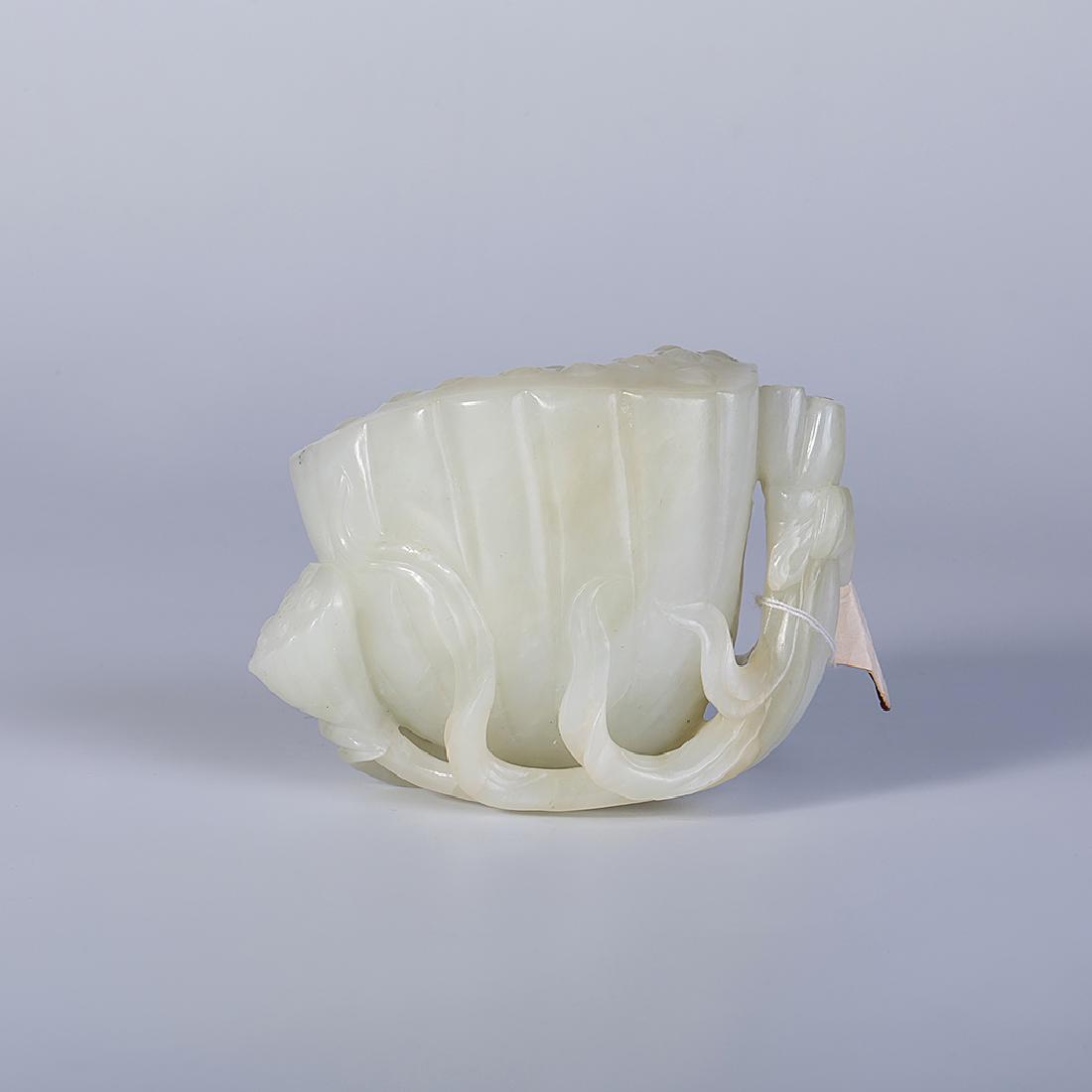 A CELADON JADE 'LOTUS LEAF' WASHER (1 of 3)