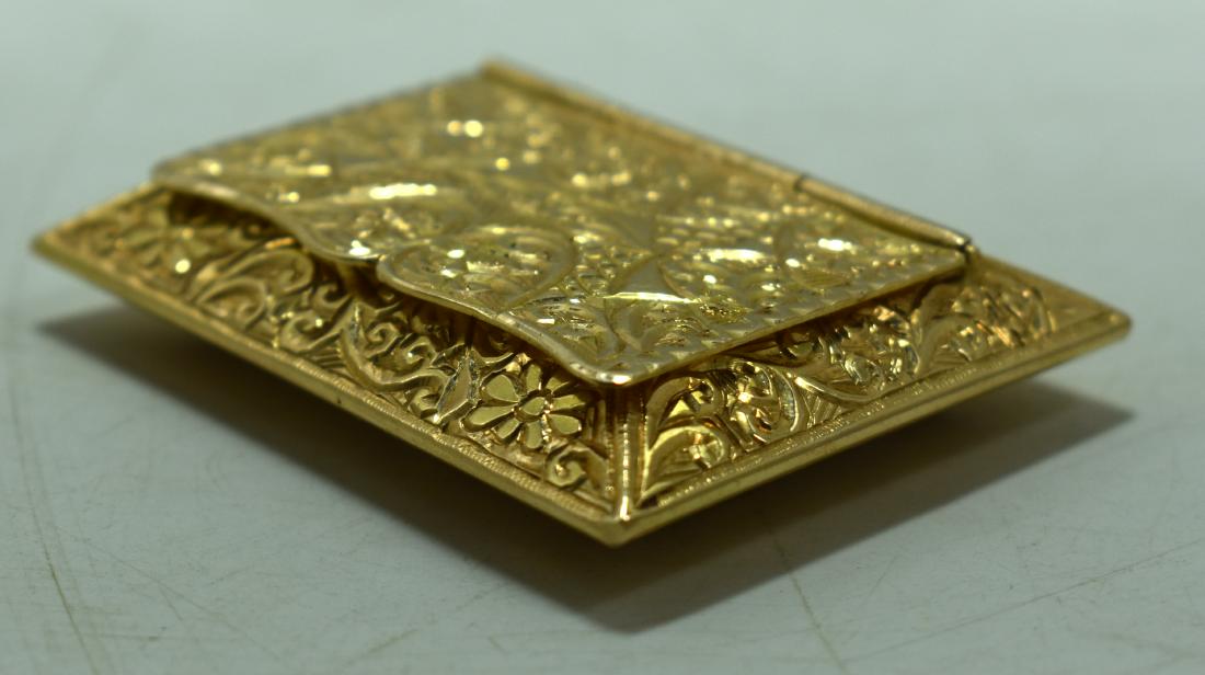 gold snuff box 14 karat, weight 60 gram, size 4*5*6 cm (1 of 7)