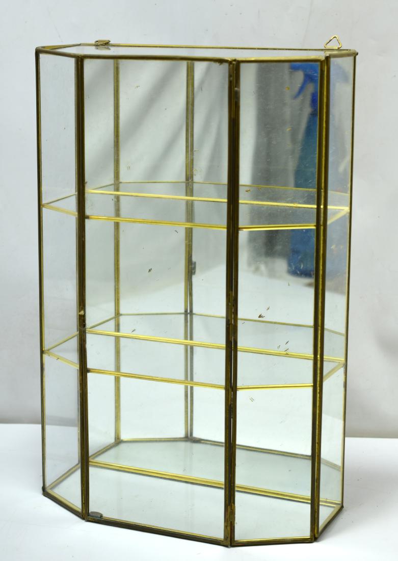 Glass display case with filagree for minatures, 6*22: Glass display case with filagree for minatures, 6*22 cm, old
