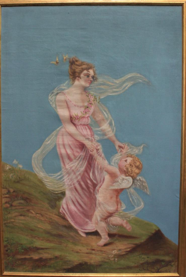 Large 20 Century French framed oil on canvas Painting (1 of 4)