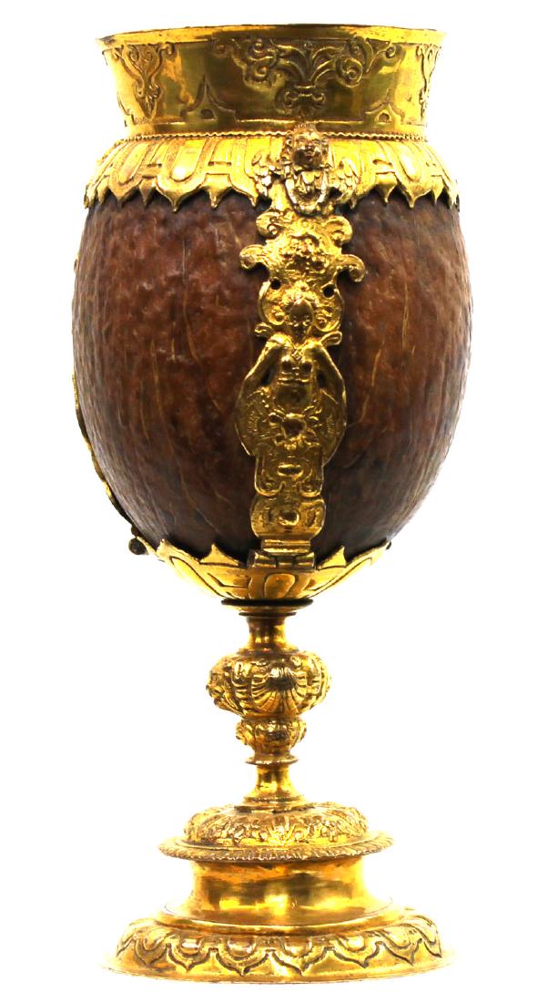 Dutch 17 century Gilded Chalice Coconut Cup (1 of 7)