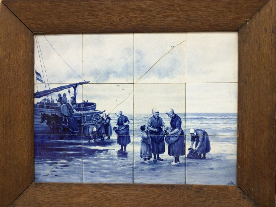 Set of 12 Delff  Dutch 19 Century Tile (1 of 6)