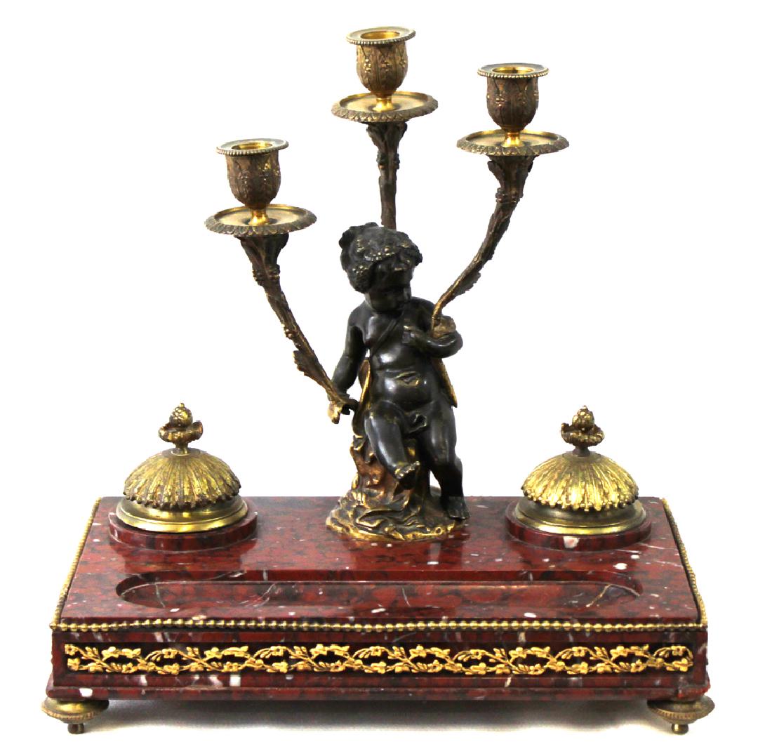 Fine Quality 19th Century French Bronze & Marble Ink (1 of 8)