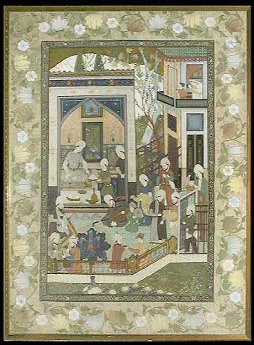 Large Persian Watercolor Painting (1 of 2)