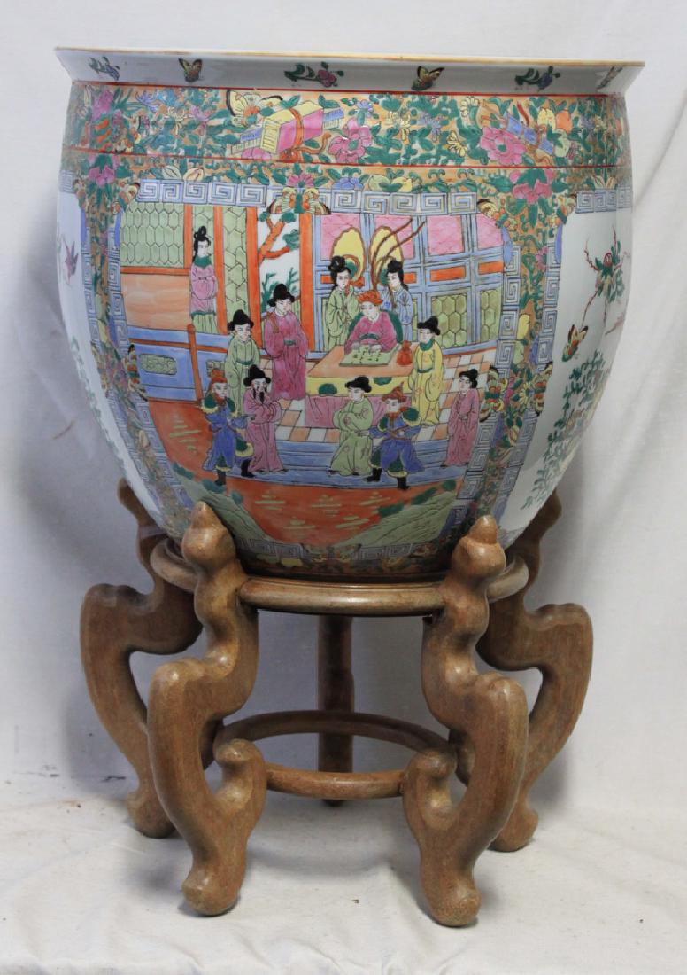 Oriental (Chinese) Porcelain fish bowl Planter with (1 of 6)