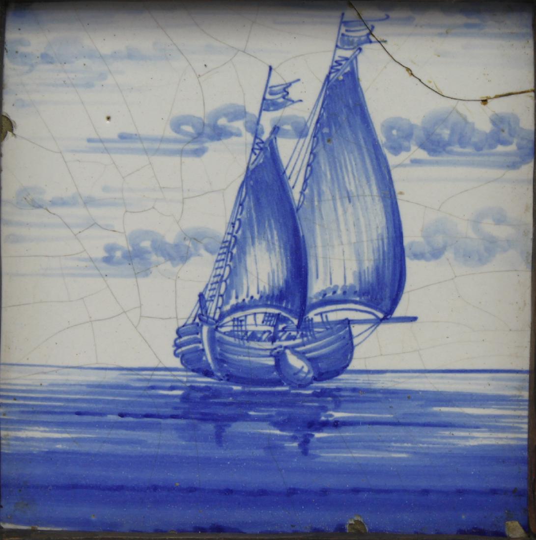 17 Century Dutch Delft Blue Tile (1 of 3)