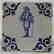 Set of Four (4) 17 Century Dutch Delft Blue Tiles - 8