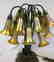 PATINATED BRONZE AND GLASS EIGHTEEN-LIGHT LILY LAMP - 7