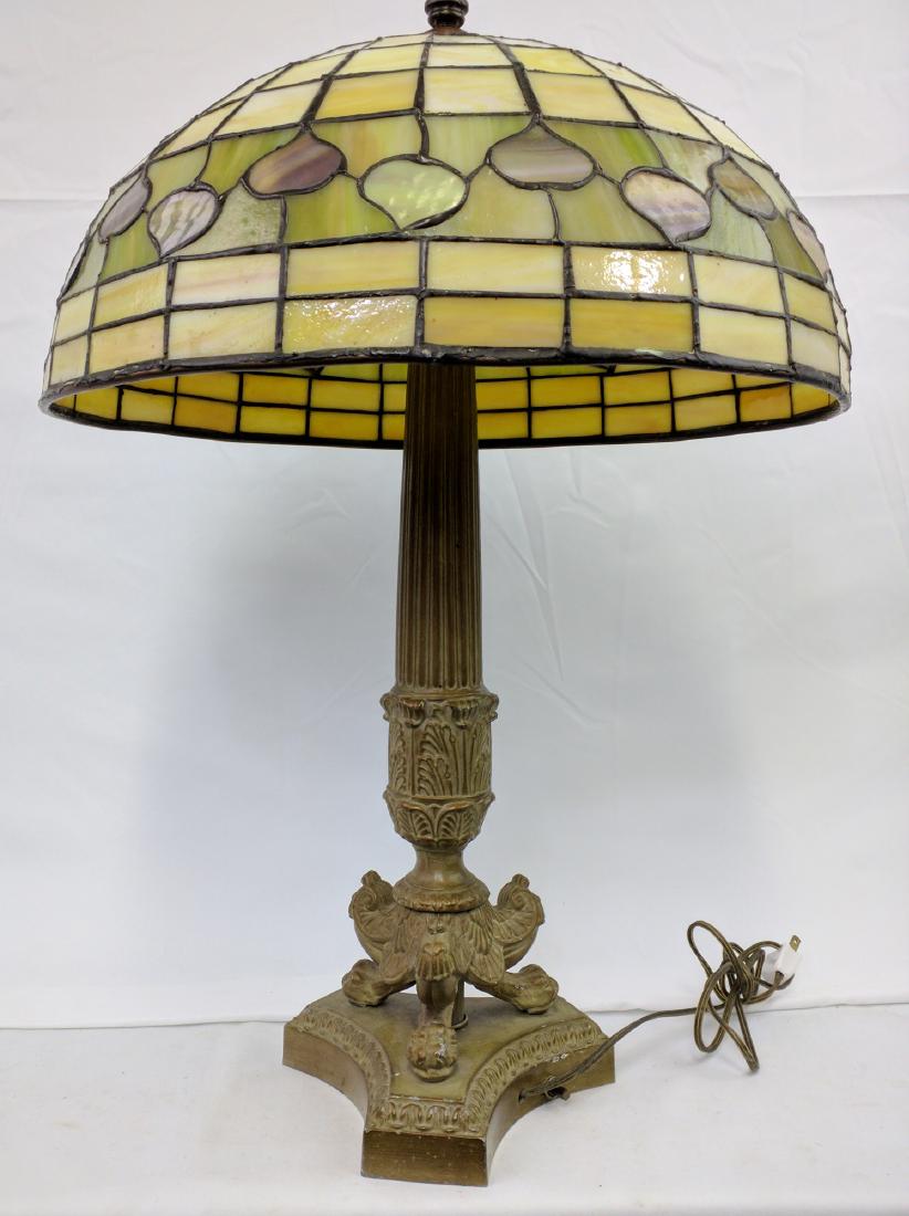 American Stained Glass Lamp and Base (1 of 4)