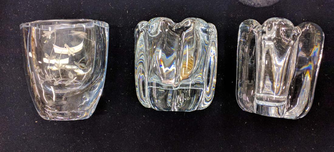 Three Crystal Small Vase Orrefors Sweden Signed & (1 of 5)