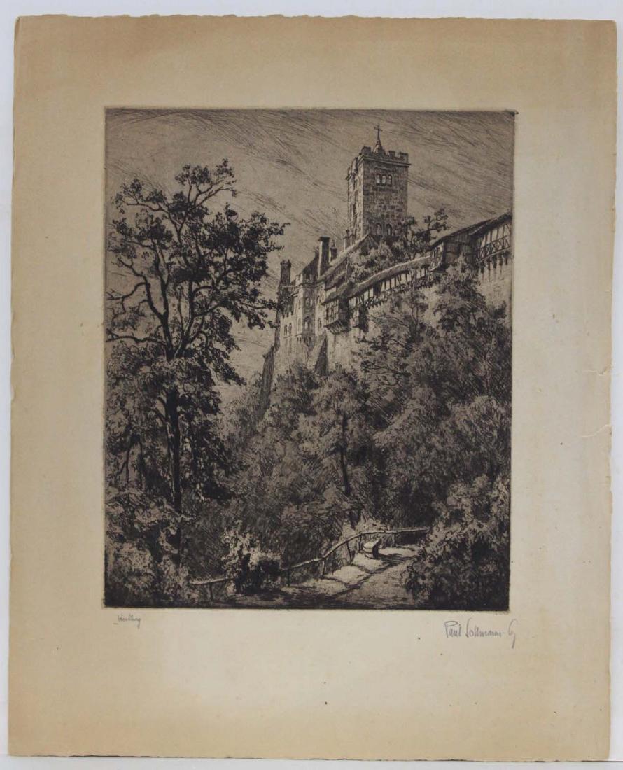 Large Old Original (Engraving) Etching (1 of 5)