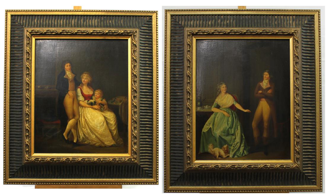 Pair of 18th Century French oil on Panel Paintings (1 of 12)