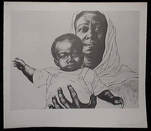 “MOTHER & CHILD” LITHOGRAPH BY CHARLES WHITE (1 of 4)