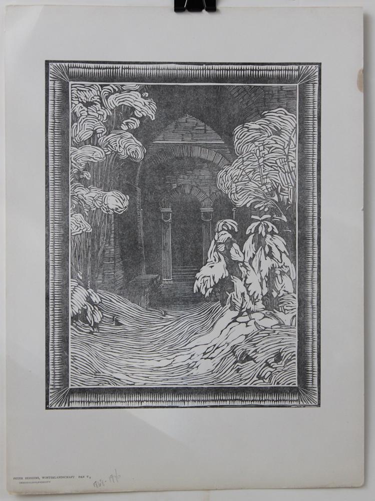 Engraving  PETER BEHRENS, WINTERLANDSCHAFT PAN V4 (1 of 4)