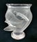 Crystal Lalique Crystal Frosted Vase Birds in Flight