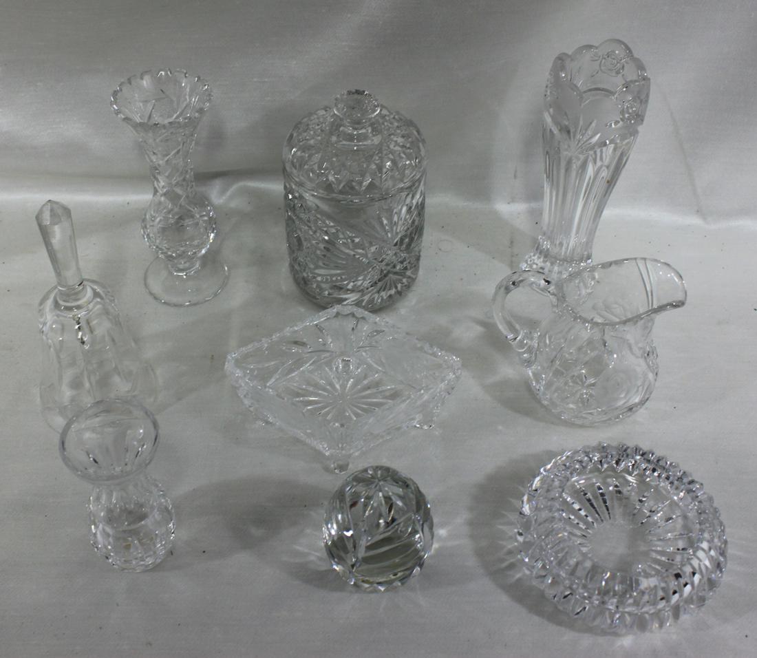 Nine Pieces Glass Crystal Articles. (1 of 8)