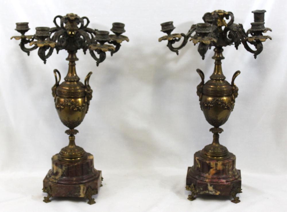 Pair of Louis XVI Style Gilt-Bronze Candelabras (1 of 5)