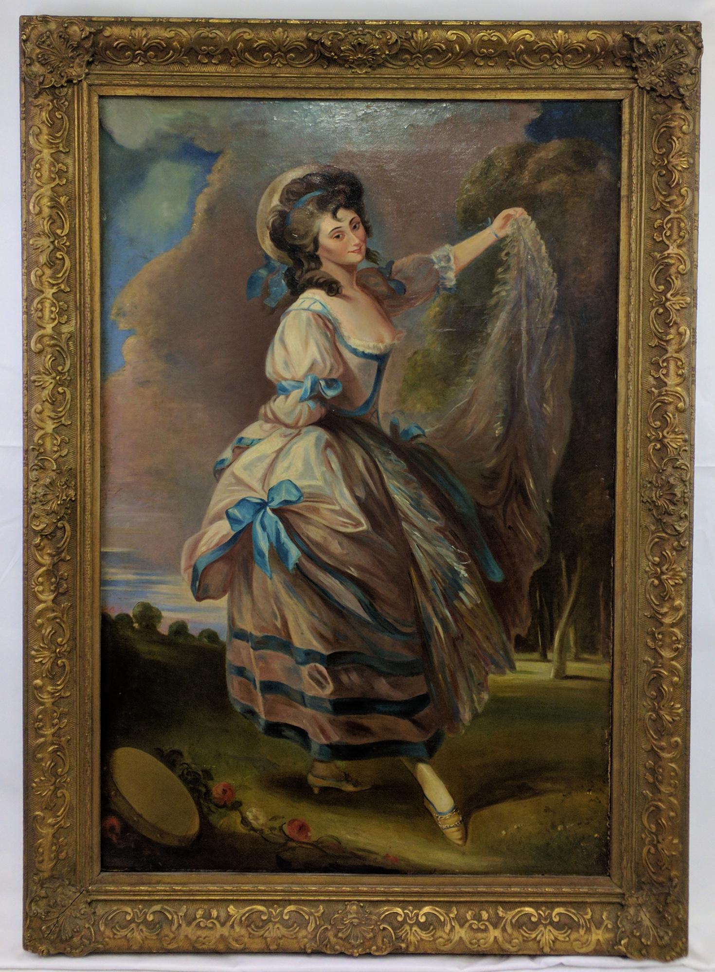 19 Century Continental Oil on Canvas Painting. (1 of 5)