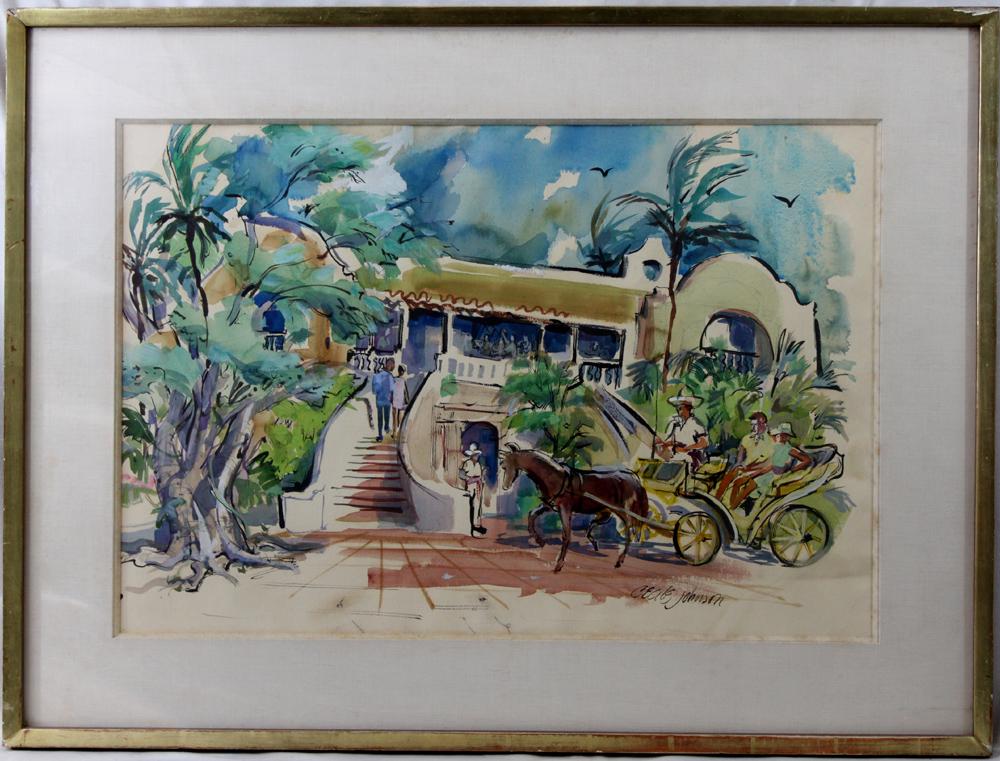 20th Century American Watercolor Painting by Cecile (1 of 4)
