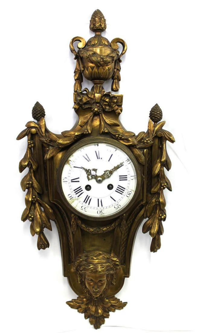 19 Century French Bronze Wall Clock (1 of 5)