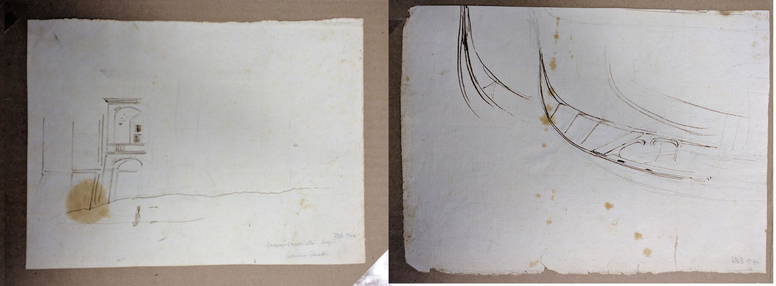 Gaspar van Wittel, called Vanvitelli (Amersfoort: Gaspar van Wittel, called Vanvitelli (Amersfoort 1652/3-1736 Rome) - Two drawings ink on leaded paper size: 7 7/8 x 10 5/8 in. and 8 1/8 x 11 3/8 in. (20 x 27 cm. and 20.5 x 29 cm.) One sign in the ba