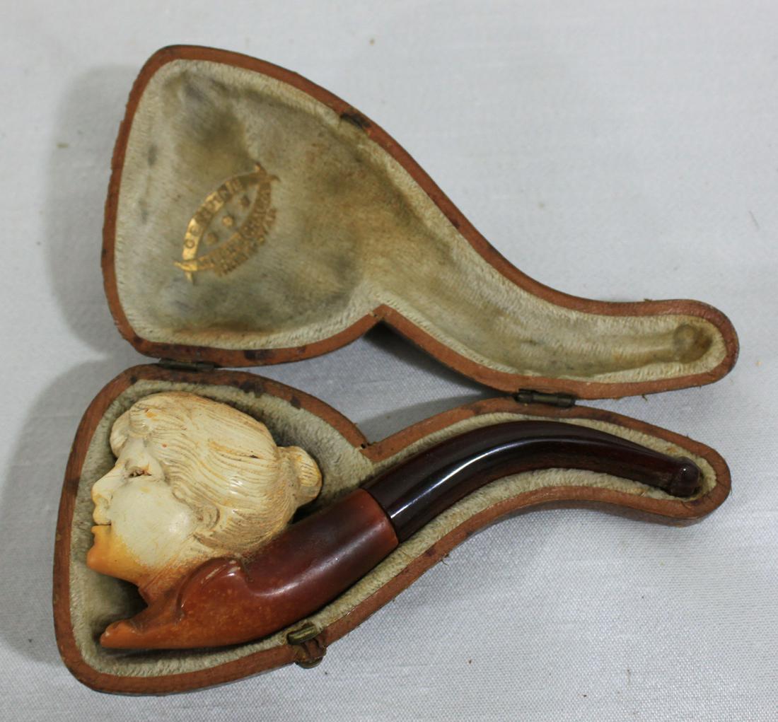 Antique Musketeer Female Head Meerschaum Tobacco (1 of 6)