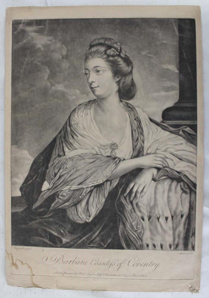 OLD ETCHING MARKED “BARBARA COUNTEFS OF COVENANT” (1 of 6)