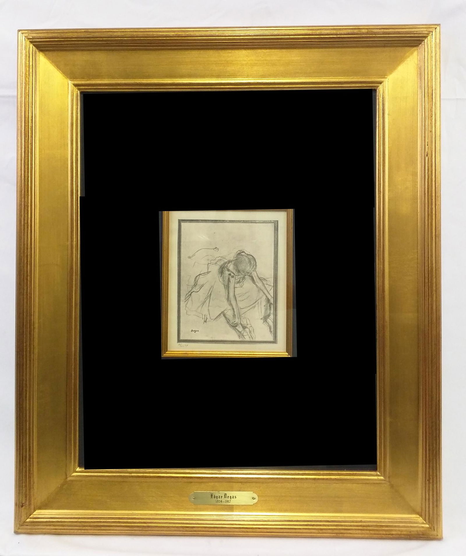 After Degas - Ballerina Stretching: After Degas - Ballerina Stretching DESCRIPTION print size: 6 1/4 x 5 1/4 in. frame: 25 3/4 x 21 1/2 in. If you would like to receive more detailed photos, please let us know. We do