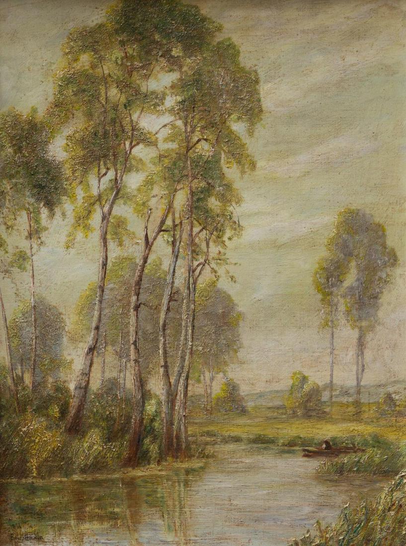 Ernest Parton (American, 1845-1933) - Fishing in the Marsh: Ernest Parton (American, 1845-1933) - Fishing in the Marsh Ernest Parton (American, 1845-1933) - Fishing in the Marsh oil on canvas board size:16 1/2 x 12 1/2 in. frame: 23 x 19-1/4 in. Signed, “Ern