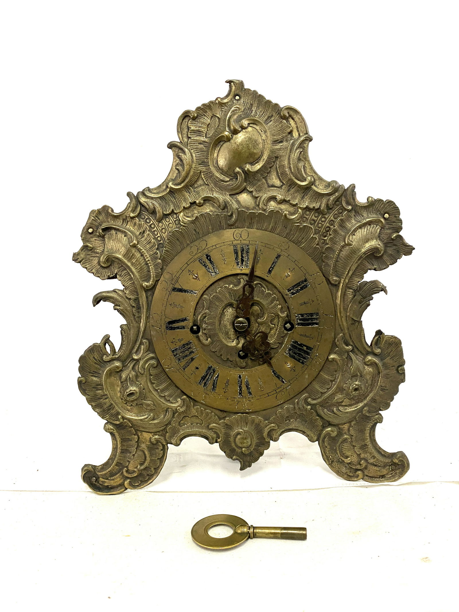 Brass Table Clock Marked and Numbered (1 of 5)