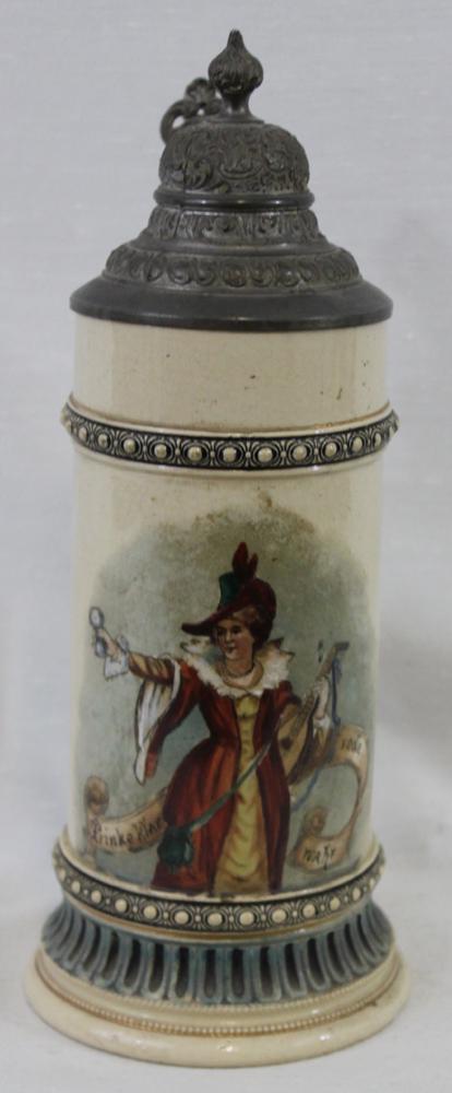 GERMAN POTTERY BEER STEIN GLAZED (1 of 5)