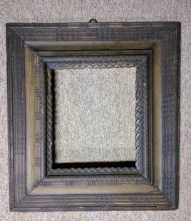 Dutch 17 Century Carved Ebonised Ripple Picture Frame: Dutch 17 Century Carved Ebonised Ripple Picture Frame Size: 13 3/4 x 11 1/2 in. Overall: 25 3/4 x 23 in. If you would like to receive more detailed photos, please let us know. We do not accept credit