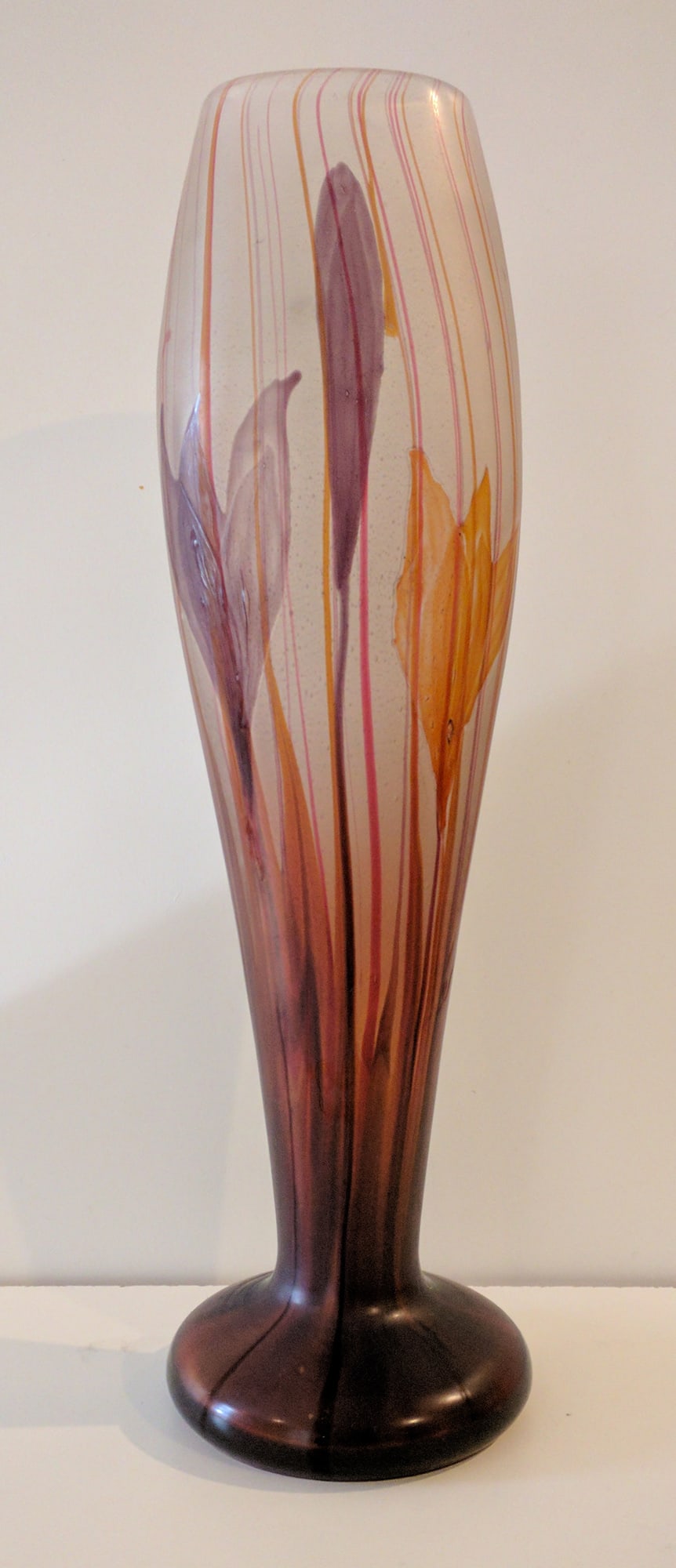Large Galle Marquetry Glass Crocus Vase (1 of 20)
