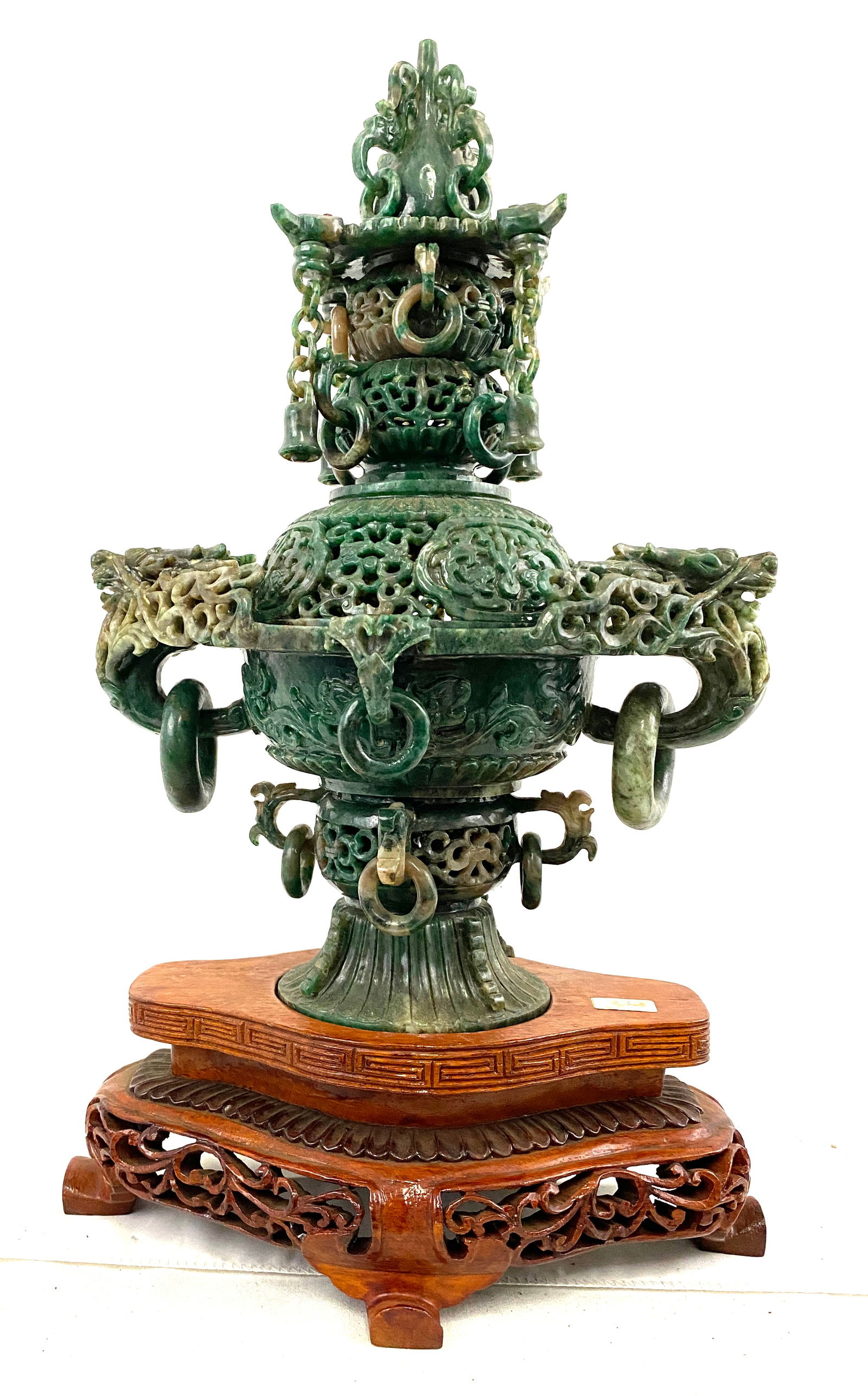 Old Chinese Carved Jade Incense Burner (1 of 7)