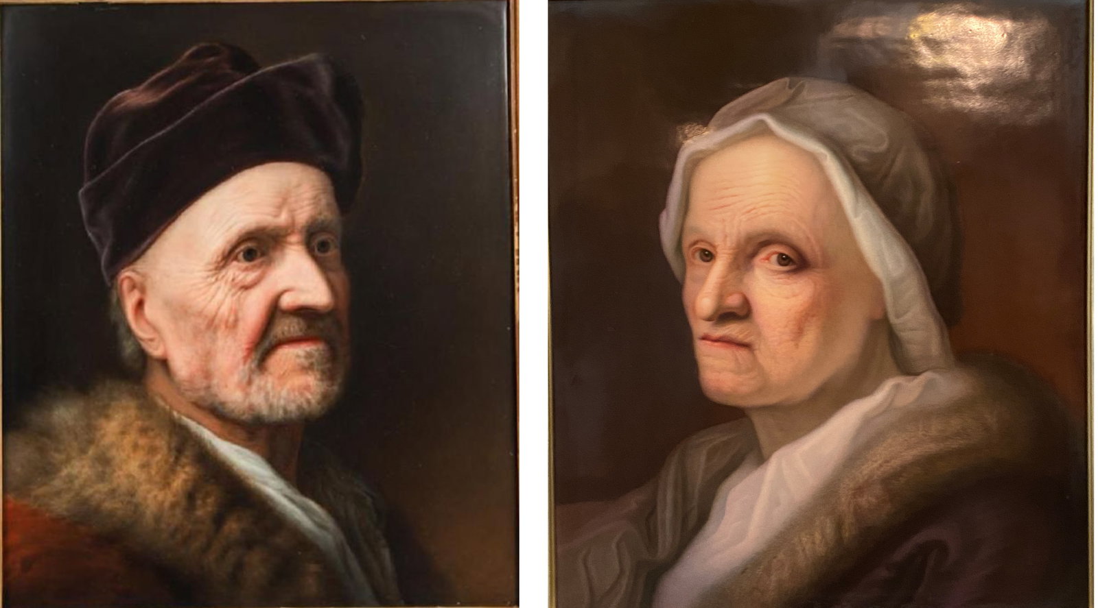 A Pair Large KPM Porcelain Portrait Plaque, perfect condition (1 of 13)