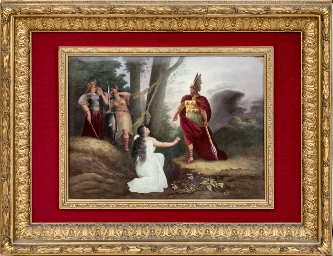 Large Dresden "AR"-Marked Hand-Painted Porcelain Plaque (1 of 6)