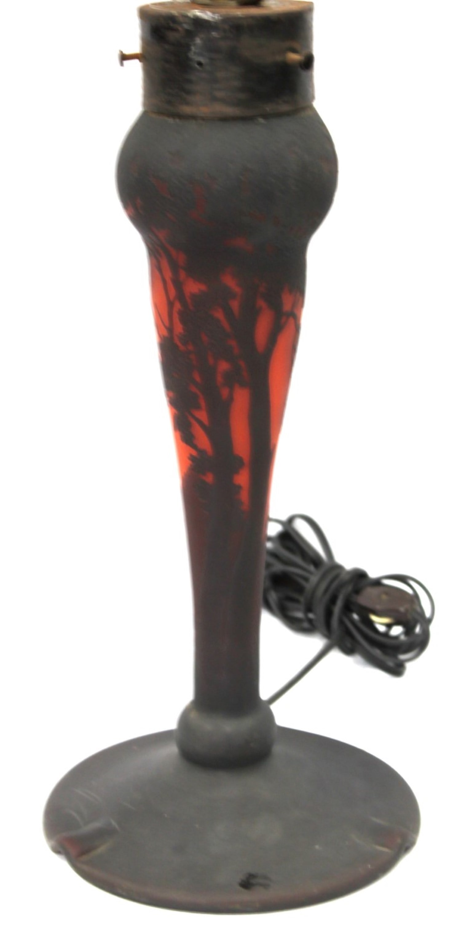 Muller Freres Luneville Art Deco Cameo Glass Lamp Base (1 of 6)