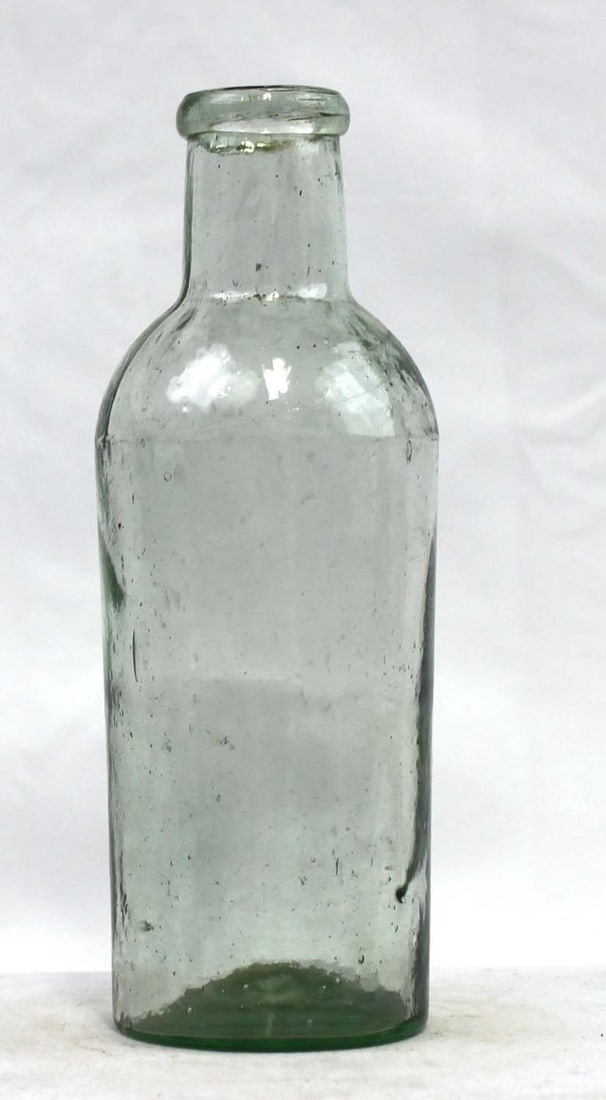 Early Hand-Blown Aqua Utility / Medicinal Bottle, 19th Century (1 of 3)
