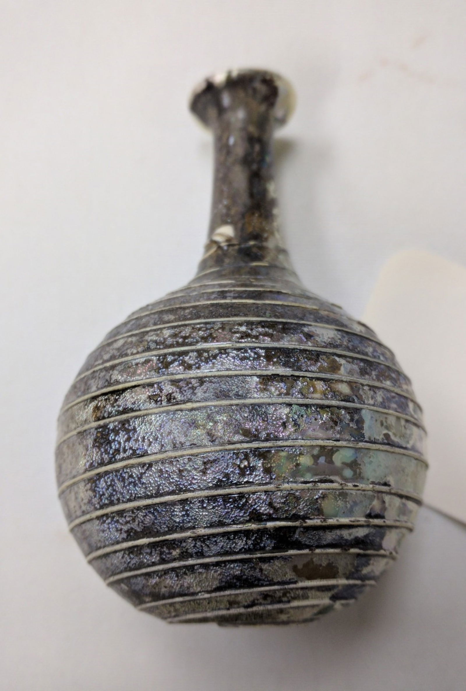 Roman Glass Trail-Decorated Globular Unguentarium / Flask (1 of 10)