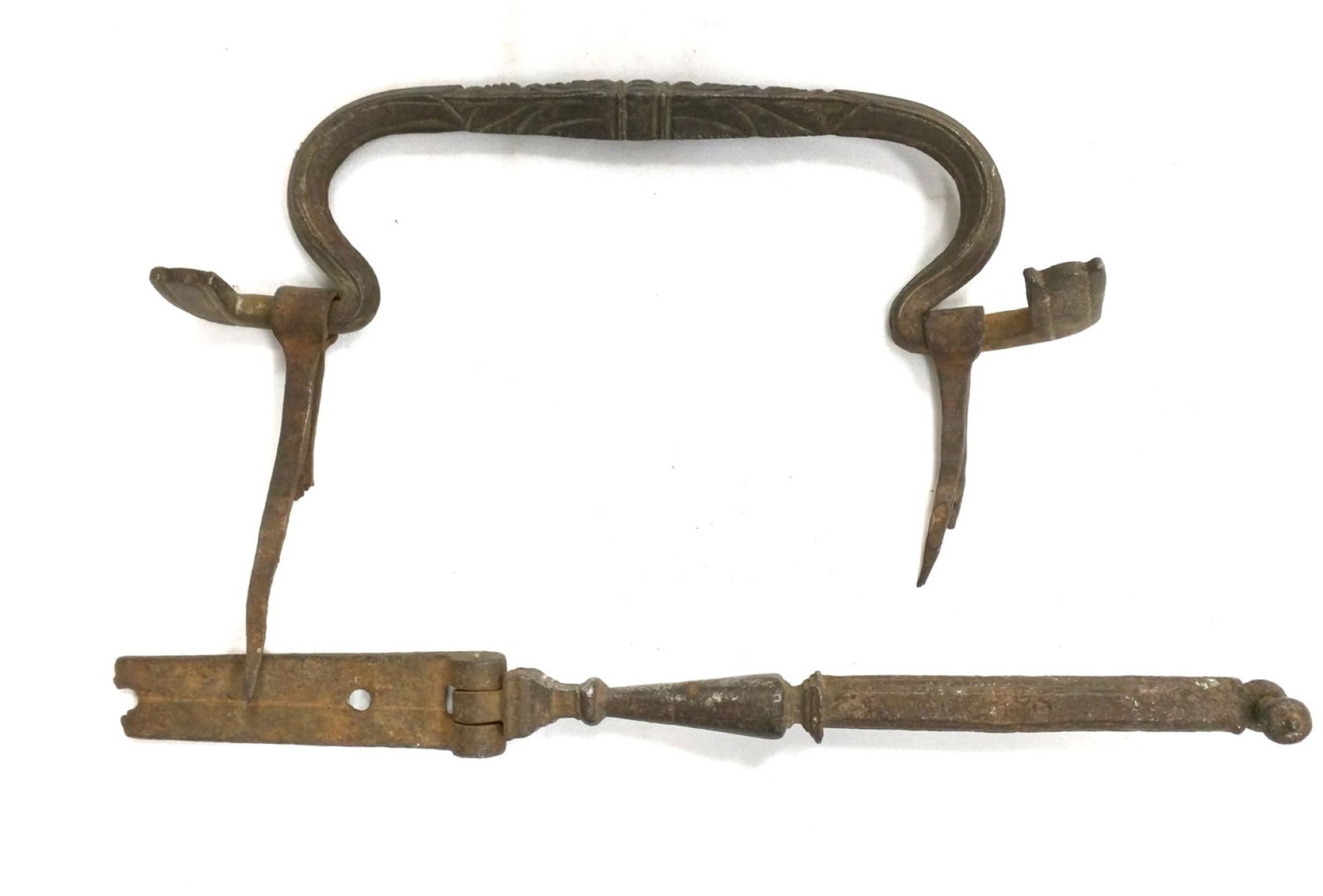 17th-Early 18th Century Wrought-Iron Brazier / Fire-Pan Handle with Hinged Arm (1 of 6)