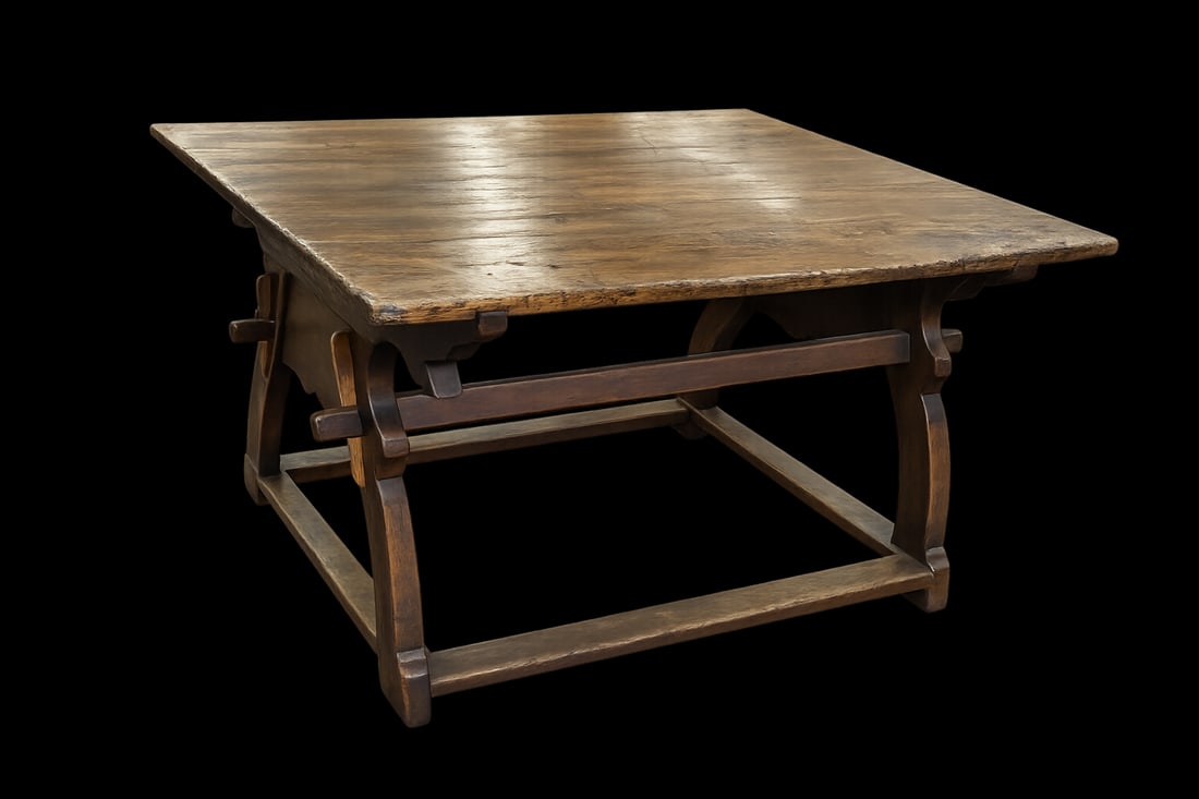 German Oak Trestle Table (1 of 5)