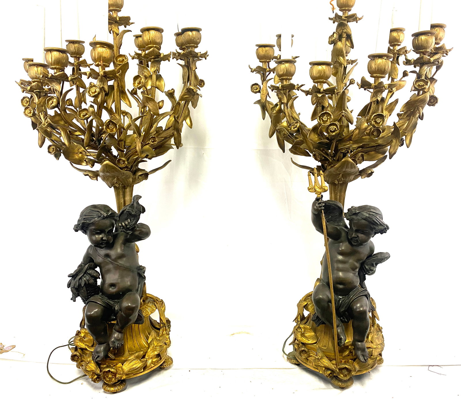 Massive Pair of French 19th Century Bronze & Ormulu Candelabra (1 of 11)