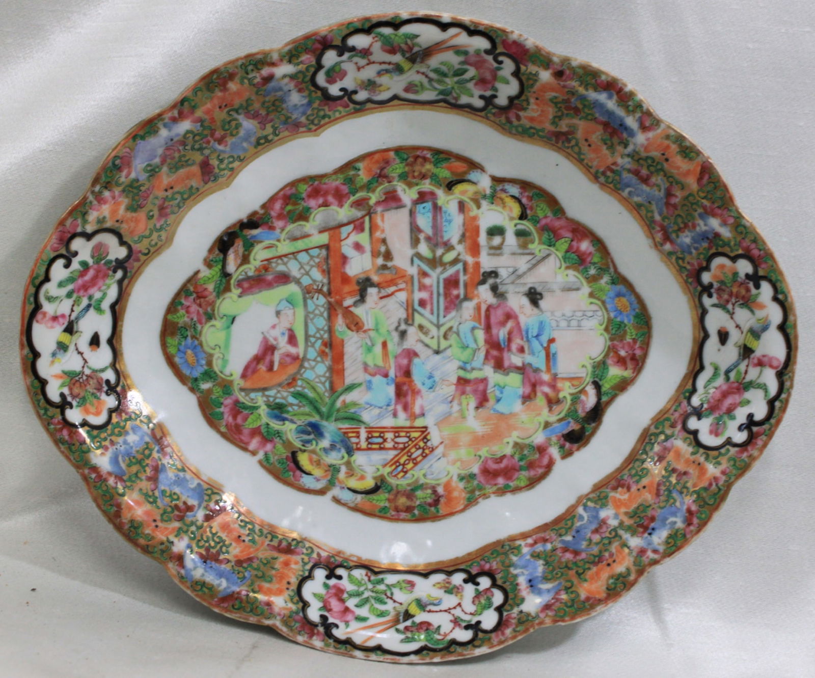 Chinese Export Rose Medallion Porcelain Plate (1 of 5)