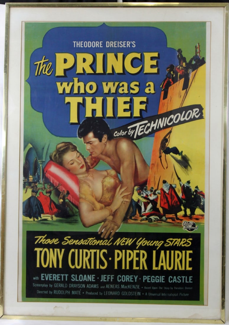 Original Movie Poster - "The Prince Who Was a Thief" (1951): Original Movie Poster - "The Prince Who Was a Thief" (1951) Starring Tony Curtis and Piper Laurie Title: The Prince Who Was a Thief Year: 1951 Starring: Tony Curtis, Piper Laurie, Ev