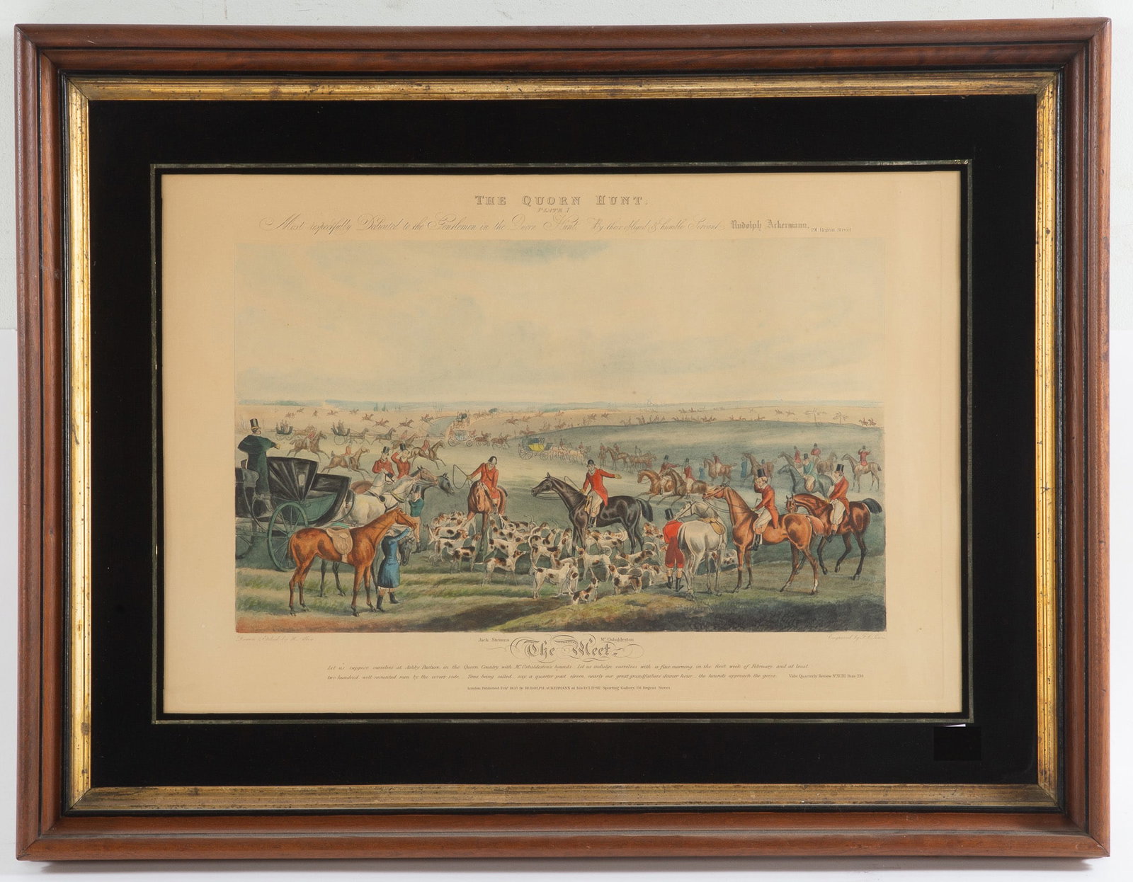 Hand-Colored Engraving "The Meet" from The Quorn Hunt by F.C. Lewis (1 of 4)