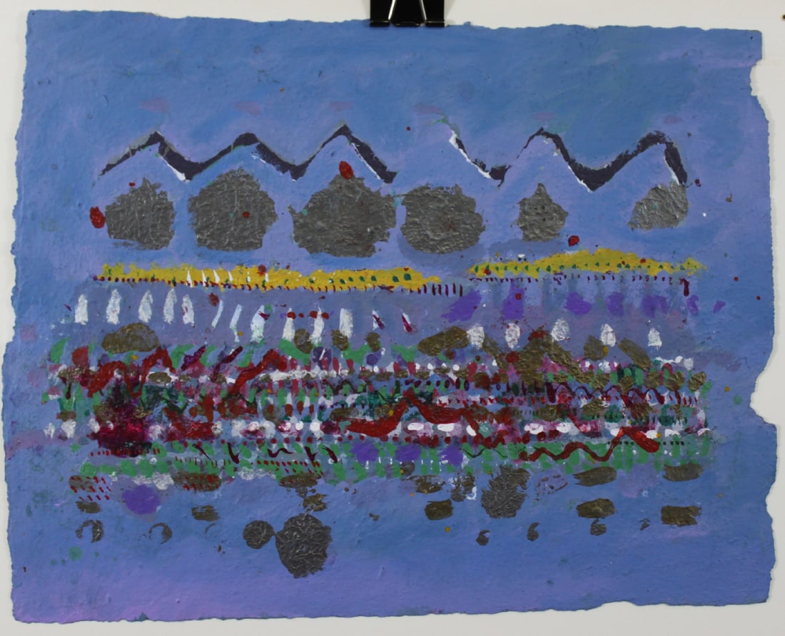 Oil on Paper Painting by Janell Wicht: Oil on Paper Painting by Janell Wicht Title: Bree Medium: Oil on handmade paper Date: 1980 Signature: Signed and dated on verso "Janell Wicht 1980" Size: 10 x 13 inches (25.4 x 33 cm)