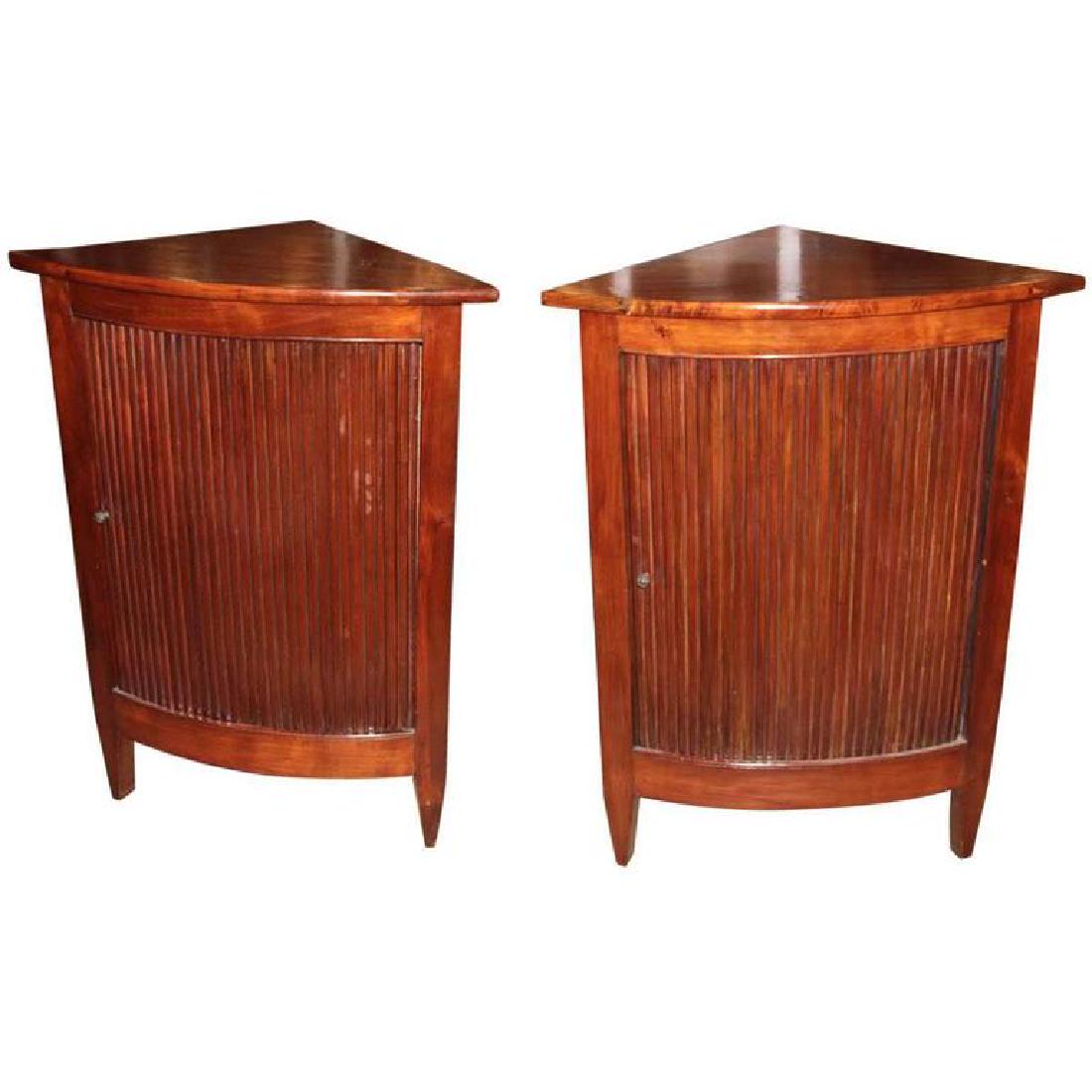 Pair of Italian Walnut Corner Cabinets (1 of 7)