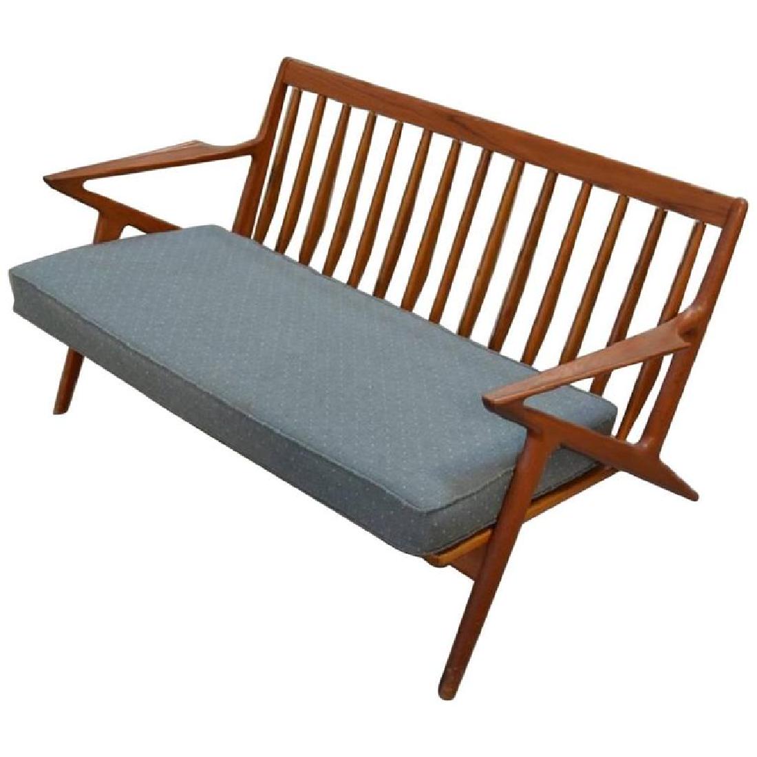 Poul Jensen Danish Mid-Century Modern 'Z' Teak Settee (1 of 9)