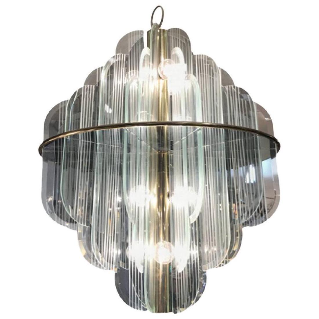 Lightolier Two-Tier Brass and Glass Twelve-Light (1 of 5)