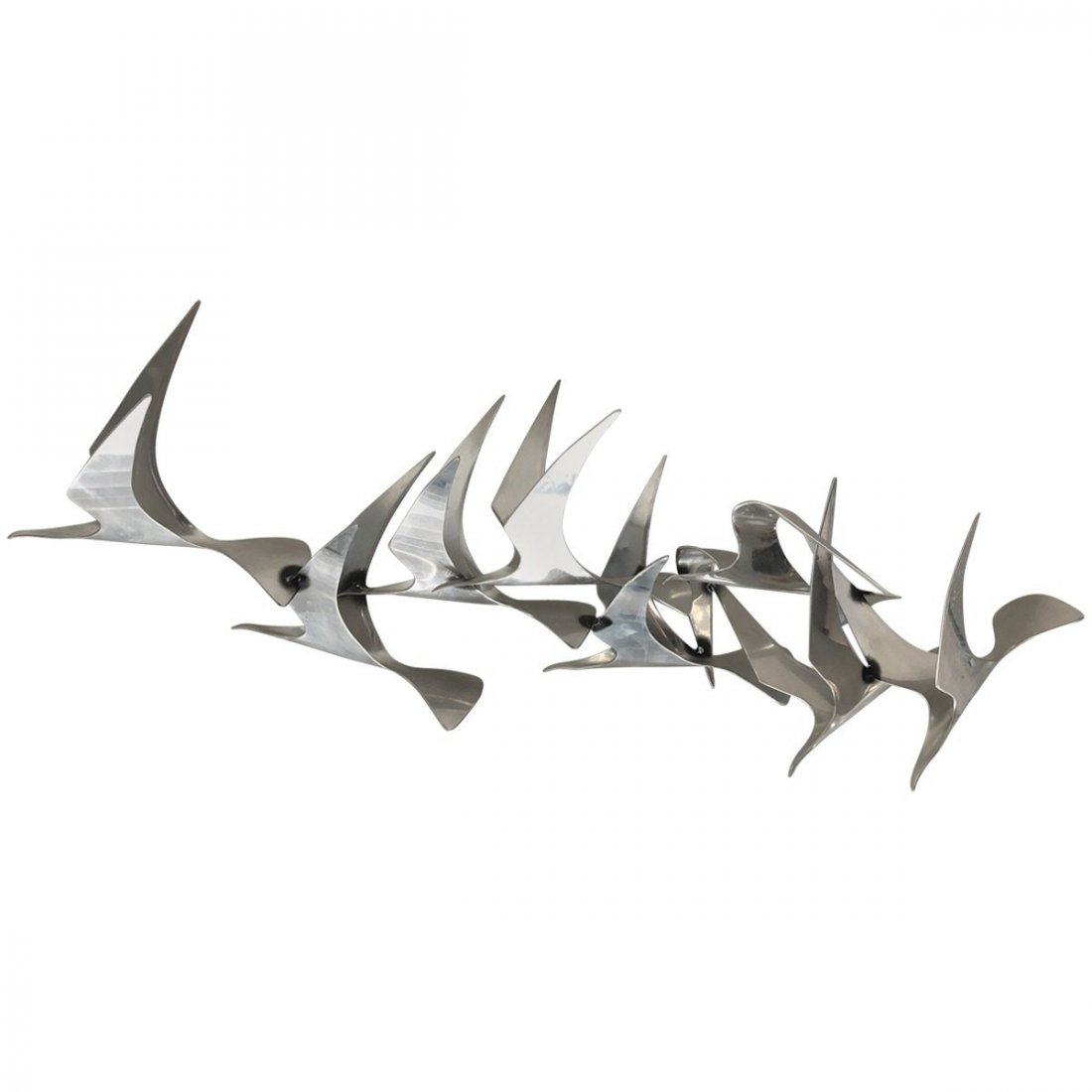 Curtis Jere Flock Of Seagulls: This modern sculpture adds a dramatic flair to your home. Admire the birds as they take various shapes while flying. Whether youâ€™re a fan of the band or a fan of the birds, this piece will look